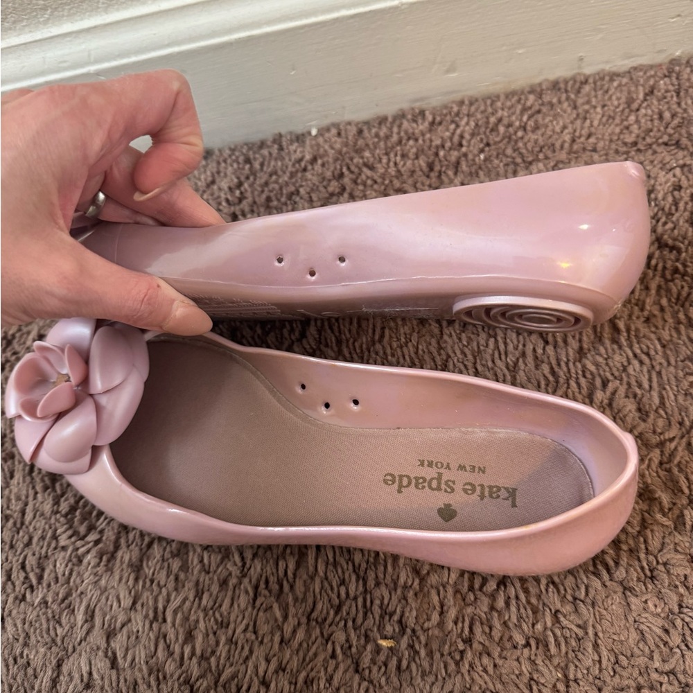 Kate Spade Floral Jelly Ballet Flats Flower Pink Lilac Mauve Size 7 - Picture 4 of 7